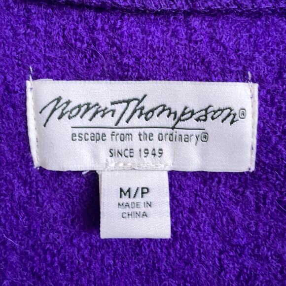 Vintage 100% Felted Boiled Wool Blazer Jacket M/P Purple Retro Grunge Coat - Picture 5 of 9
